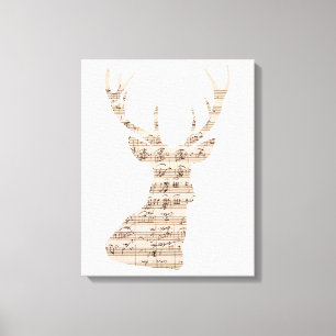 muziekherten in vellen omwikkeld canvas afdruk