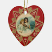 MUZIEKHOEK IN RODE HART KERAMISCH ORNAMENT (Links)