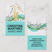 Muziekinstrument accessoires | Muzieknoten Visitek Visitekaartje (Voorkant / Achterkant)