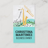 Muziekinstrument accessoires | Muzieknoten Visitek Visitekaartje (Voorkant)