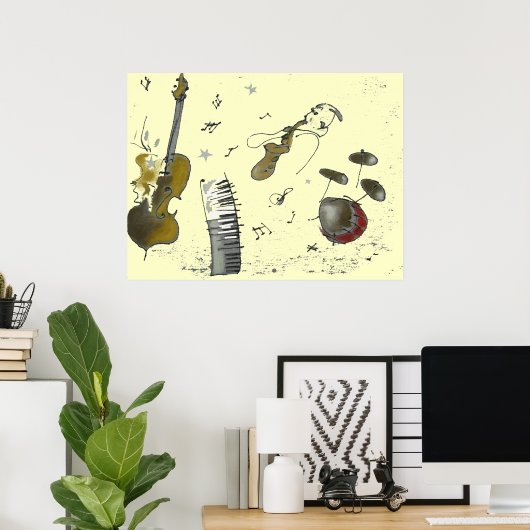 Muziekinstrument accessoires poster (Thuiskantoor)
