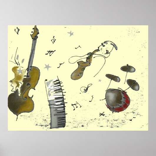 Muziekinstrument accessoires poster (Voorkant)
