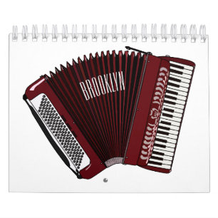 Muziekinstrument cartoon illustratie kalender