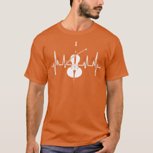 Muziekinstrument hartslag cello t-shirt