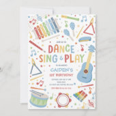 Muziekinstrument Sing Dance Play Verjaardagsfeest Kaart (Voorkant)
