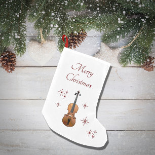 Muziekinstrument Viool Sneeuwvlokken Kerstmis Kleine Kerstsok