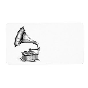 Muziekinstrument voor fonografie Record Player Etiket
