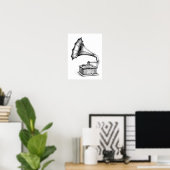 Muziekinstrument voor  fonografie-recorders poster (Thuiskantoor)