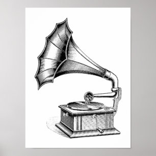Muziekinstrument voor  fonografie-recorders poster