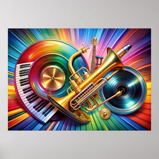 Muziekinstrumenten Art Poster (Voorkant)