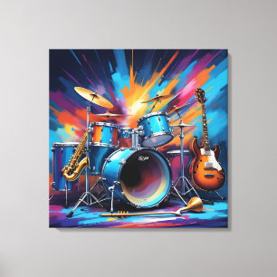 Muziekinstrumenten Canvas Afdruk