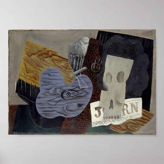 Muziekinstrumenten en fruitschaal van Picasso (191 Poster (Voorkant)