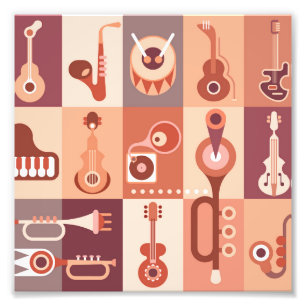Muziekinstrumenten Foto Afdruk