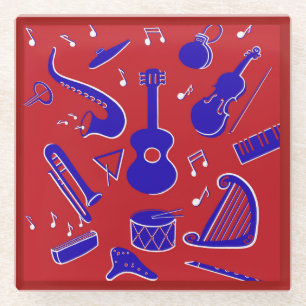 Muziekinstrumenten Glazen Onderzetter