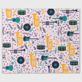 Muziekinstrumenten inpakpapier (Vlak)