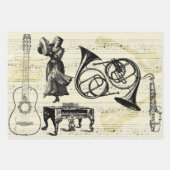 muziekinstrumenten inpakpapier vel (Voorkant)