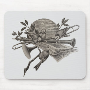  muziekinstrumenten met muzikale band muismat