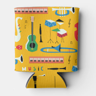 Muziekinstrumenten: Mid Century Yellow Blikjeskoeler