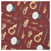 Muziekinstrumenten Muzieklid Docent Rood Decor Stof (Swatch)