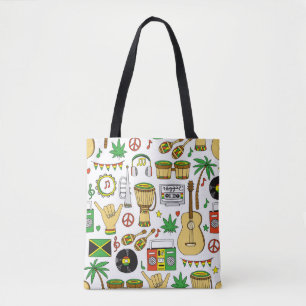Muziekinstrumenten naadloos patroon. Reggae backg Draagtas