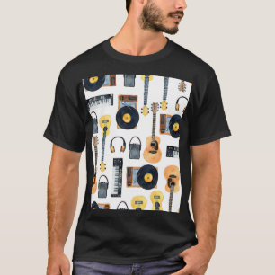 Muziekinstrumenten: naadloze Waterverf T-shirt