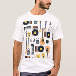 Muziekinstrumenten: naadloze Waterverf T-shirt