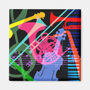 Muziekinstrumenten Pop Kunstontwerp Magneet