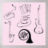Muziekinstrumenten Poster (Voorkant)