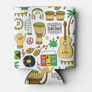 Muziekinstrumenten: Reggae naadloze achtergrond Blikjeskoeler
