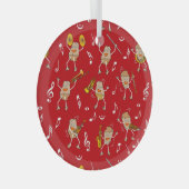 Muziekinstrumenten Rock Glas Ornament (Voorkant Rechts)