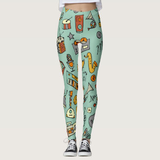 Muziekinstrumenten, schetspatroon. leggings