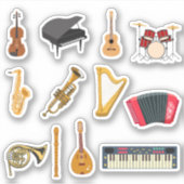 MUZIEKINSTRUMENTEN STICKERS (Voorkant)