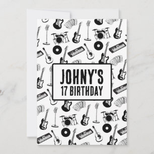 Muziekinstrumenten verjaardag kaart