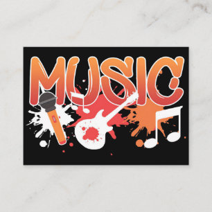 Muziekinstrumenten voor de muziekkunst visitekaartje