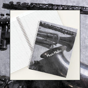 Muziekinstrumenten Zilverachtig Grijs Notitieboek