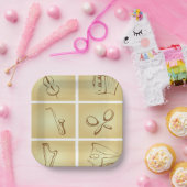 Muziekinstrumentenketch Papieren Bordje (Feest)