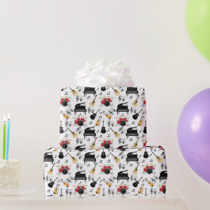 Muziekinstrumentenpatroon Cadeaupapier