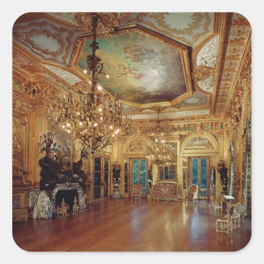 Muziekkamer interieur vierkante sticker (Voorkant)