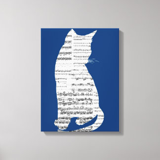 Muziekkat Canvas Afdruk