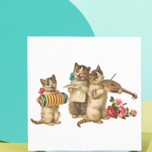 Muziekkatten Vierkante Sticker