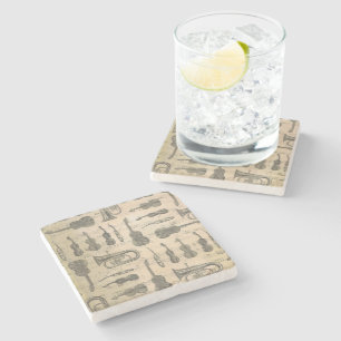  muziekkentaart gitaar Violin Tuba Stenen Onderzetter