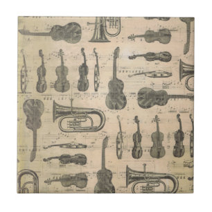  muziekkentaart gitaar Violin Tuba Tegeltje