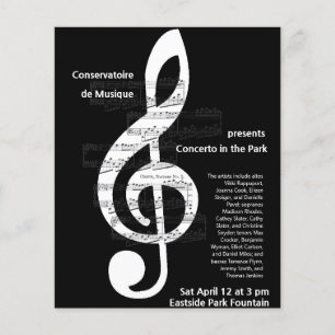 Muziekkoorconcert Sopraansleutel Promotieposter Flyer