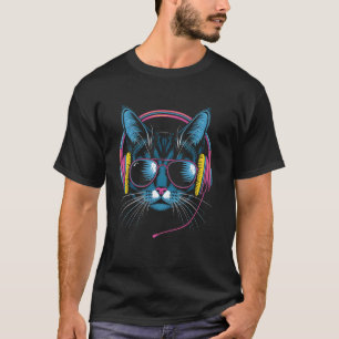 Muziekkoptelefoon voor kattenliefhebbers DJ Cool K T-shirt