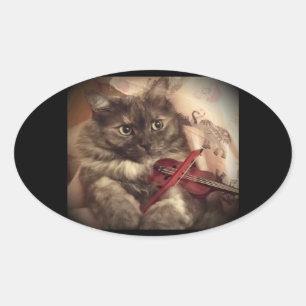 Muziekkrattenticker (OVAL) van RoseWrites Ovale Sticker