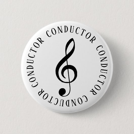 Muziekleider Treble Clef Button (Voorkant)