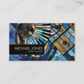 Muziekleraar Abstracte kunstcollage Visitekaartje (Voorkant)
