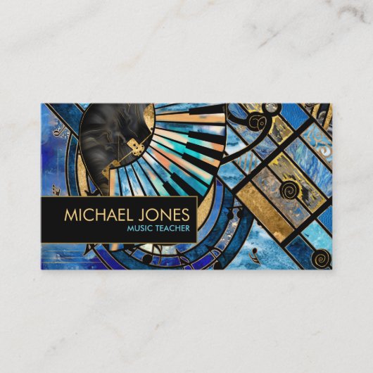 Muziekleraar Abstracte kunstcollage Visitekaartje (Voorkant)