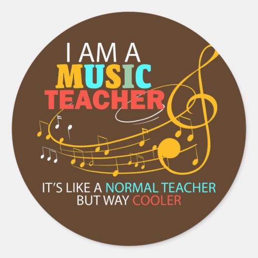 Muziekleraar als normale leraar, maar weg ronde sticker (Voorkant)