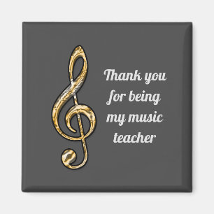 Muziekleraar appreciatie Gold Clef Hartelijk dank Magneet
